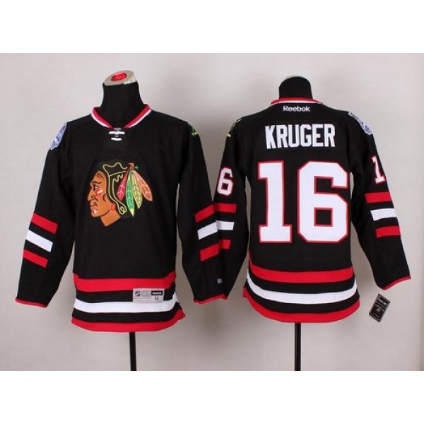 Blackhawks #16 Marcus Kruger Black 2014 Stadium Series Stitched Jersey