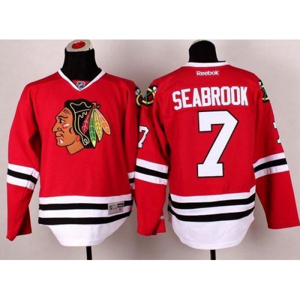 Blackhawks #7 Brent Seabrook Stitched Red Jersey