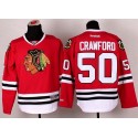 Blackhawks #50 Corey Crawford Red Stitched Jersey