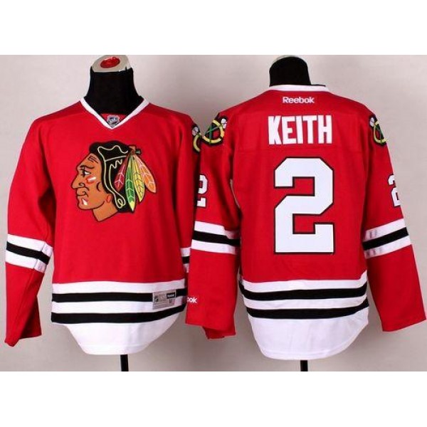 Blackhawks #2 Duncan Keith Stitched Red Jersey