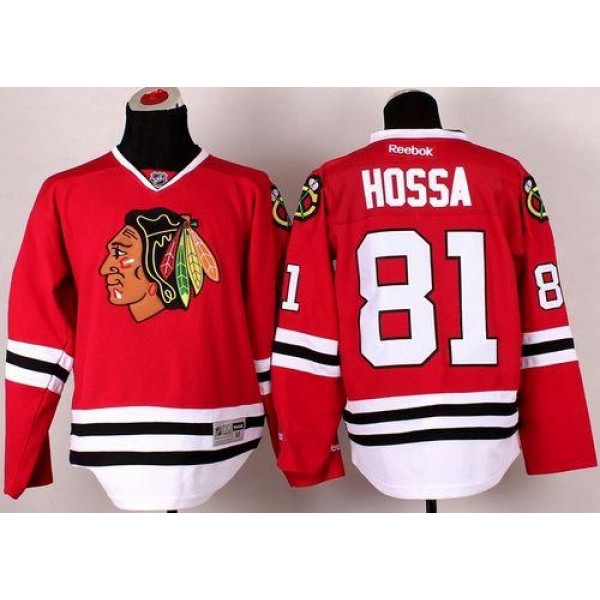 Blackhawks #81 Marian Hossa Stitched Red Jersey