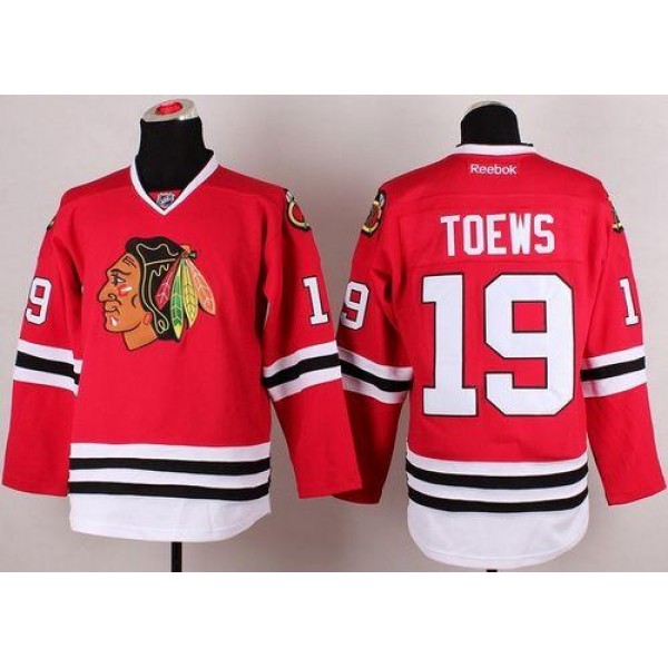 Blackhawks #19 Jonathan Toews Stitched Red Jersey