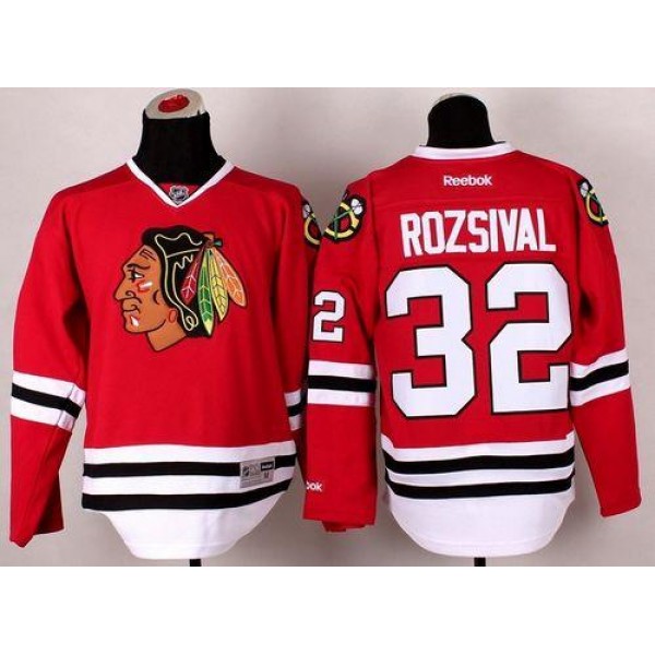 Blackhawks #32 Michal Rozsival Red Stitched Jersey