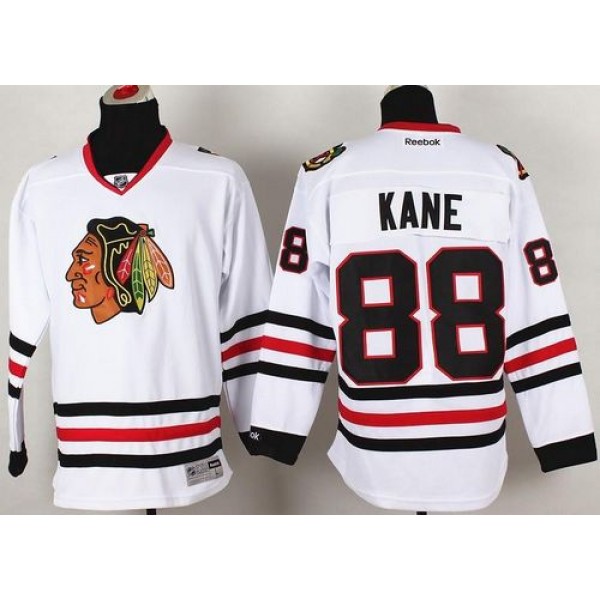 Blackhawks #88 Patrick Kane Stitched White Jersey