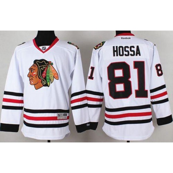 Blackhawks #81 Marian Hossa Stitched White Jersey
