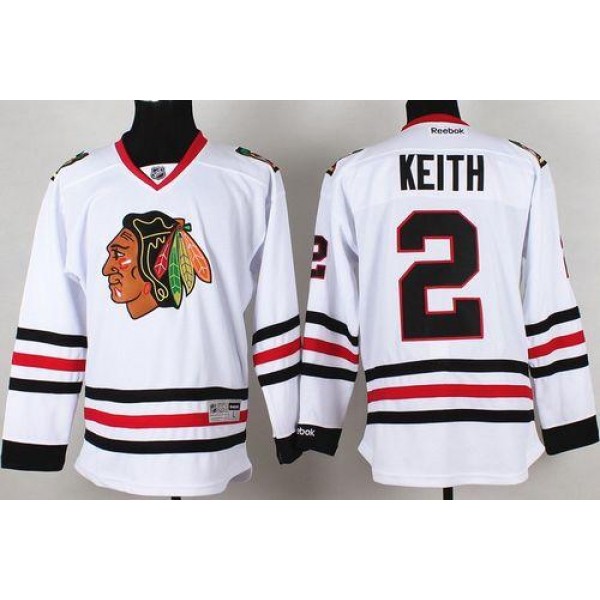 Blackhawks #2 Duncan Keith Stitched White Jersey
