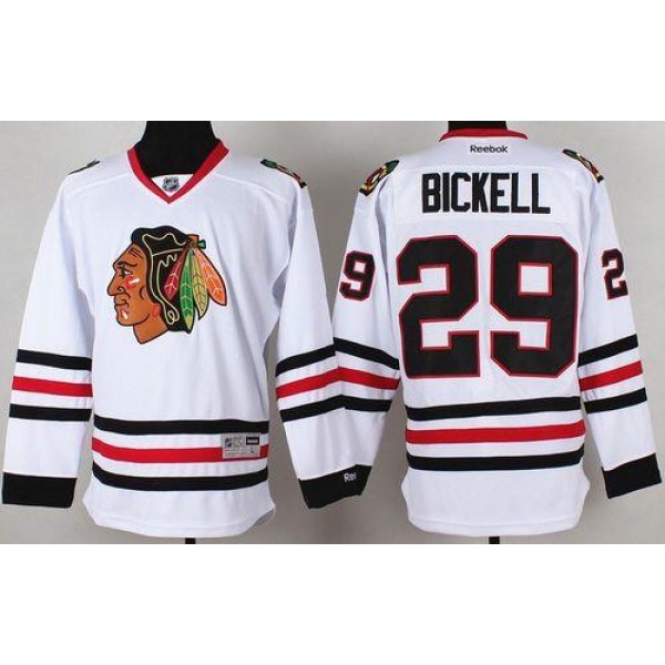 Blackhawks #29 Bryan Bickell White Stitched Jersey