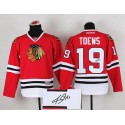 Blackhawks #19 Jonathan Toews Red Autographed Stitched Jersey