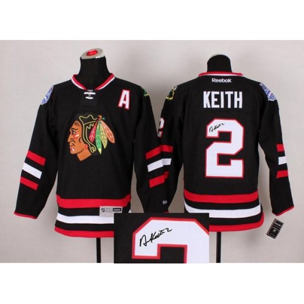 Blackhawks #2 Duncan Keith Black Autographed Stitched Jersey