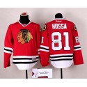 Blackhawks #81 Marian Hossa Red Autographed Stitched Jersey