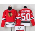 Blackhawks #50 Corey Crawford Red Autographed Stitched Jersey