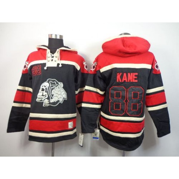 Blackhawks #88 Patrick Kane Black Sawyer Hooded Sweatshirt Stitched Jersey