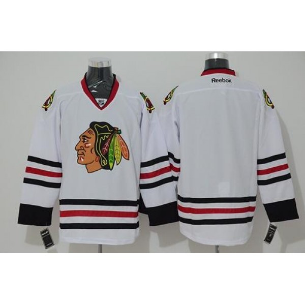 Blackhawks Blank Stitched White Jersey
