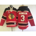 Blackhawks #3 Keith Magnuson Red Sawyer Hooded Sweatshirt Stitched Jersey