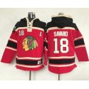 Blackhawks #18 Denis Savard Red Sawyer Hooded Sweatshirt Stitched Jersey
