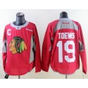 Blackhawks #19 Jonathan Toews Red Practice Stitched Jersey