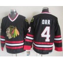 Blackhawks #4 Bobby Orr Black CCM Throwback Stitched Jersey