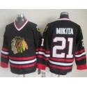 Blackhawks #21 Stan Mikita Black CCM Throwback Stitched Jersey