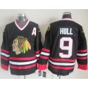 Blackhawks #9 Bobby Hull Black CCM Throwback Stitched Jersey