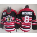 Blackhawks #8 Bill Mosienko Red Black 75TH CCM Stitched Jersey