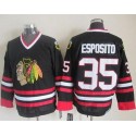 Blackhawks #35 Tony Esposito Black CCM Throwback Stitched Jersey