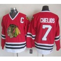 Blackhawks #7 Chris Chelios Red CCM Throwback Stitched Jersey