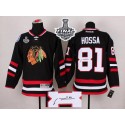 Blackhawks #81 Marian Hossa Black Autographed 2015 Stanley Cup Stitched Jersey