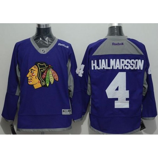 Blackhawks #4 Niklas Hjalmarsson Purple Practice Stitched Jersey
