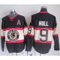 Blackhawks #9 Bobby Hull Black Third CCM Stitched Jersey