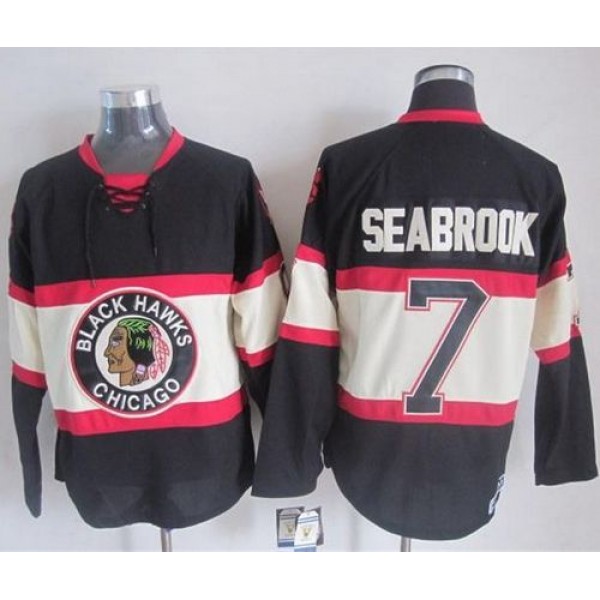 Blackhawks #7 Brent Seabrook Black Third CCM Stitched Jersey