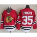 Blackhawks #35 Tony Esposito Red CCM Throwback Stitched Jersey