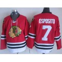 Blackhawks #7 Tony Esposito Red CCM Throwback Stitched Jersey