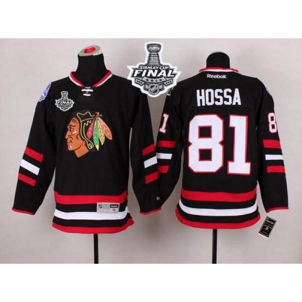 Blackhawks #81 Marian Hossa Black 2014 Stadium Series 2015 Stanley Cup Stitched Jersey