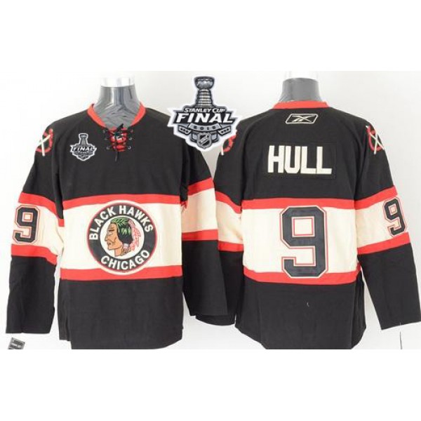 Blackhawks #9 Bobby Hull Black New Third 2015 Stanley Cup Stitched Jersey