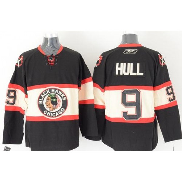 Blackhawks #9 Bobby Hull Black New Third Stitched Jersey