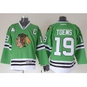 Blackhawks #19 Jonathan Toews Green Stitched Jersey