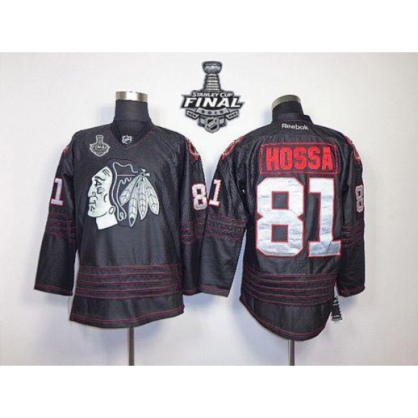 Blackhawks #81 Marian Hossa Black Accelerator 2015 Stanley Cup Stitched Jersey