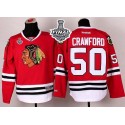 Blackhawks #50 Corey Crawford Red 2015 Stanley Cup Stitched Jersey