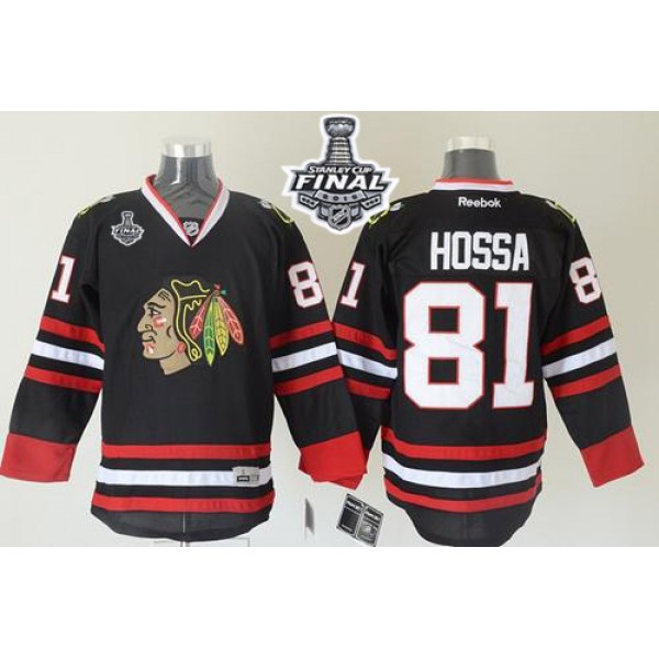 Blackhawks #81 Marian Hossa Black 2015 Stanley Cup Stitched Jersey