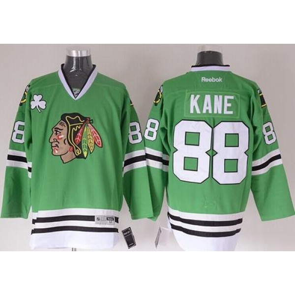 Blackhawks #88 Patrick Kane Green Stitched Jersey