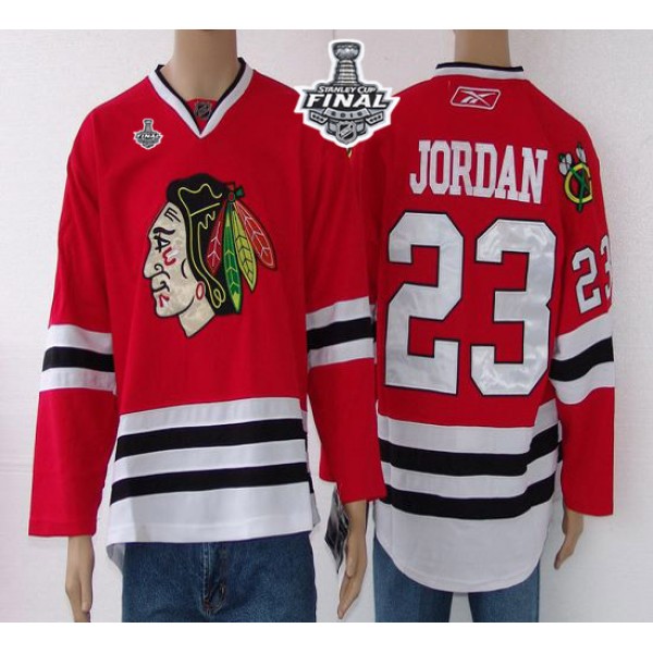 Blackhawks #23 Jordan Red 2015 Stanley Cup Stitched Jersey