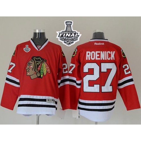 Blackhawks #27 Jeremy Roenick Red 2015 Stanley Cup Stitched Jersey