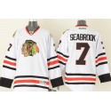 Blackhawks #7 Brent Seabrook White Stitched Jersey