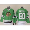 Blackhawks #81 Marian Hossa Green Stitched Jersey