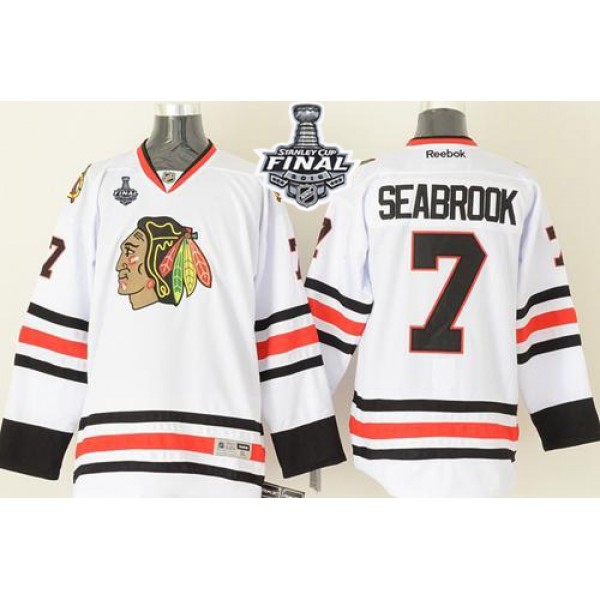 Blackhawks #7 Brent Seabrook White 2015 Stanley Cup Stitched Jersey