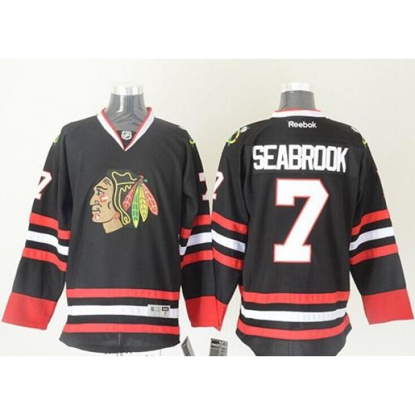 Blackhawks #7 Brent Seabrook Black Stitched Jersey