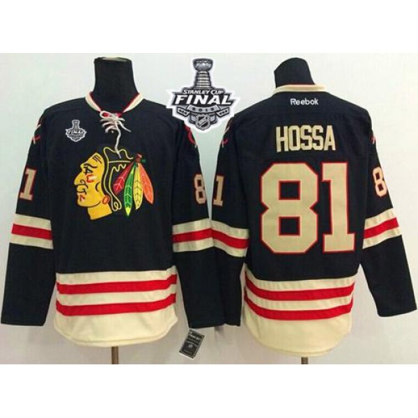 Blackhawks #81 Marian Hossa Black 2015 Winter Classic 2015 Stanley Cup Stitched Jersey