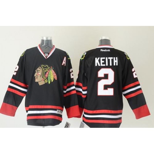 Blackhawks #2 Duncan Keith Black Stitched Jersey