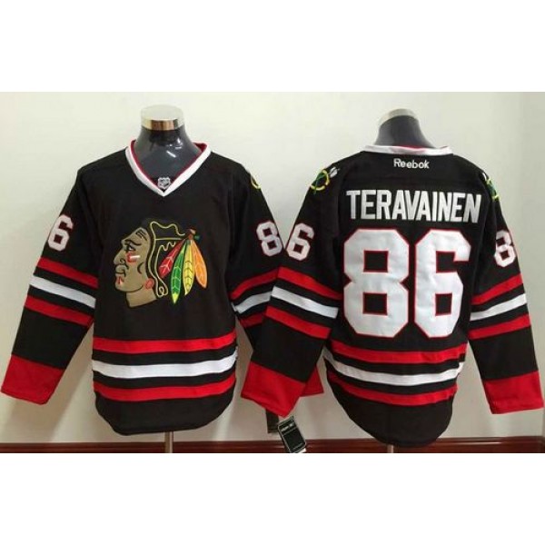 Blackhawks #86 Teuvo Teravainen Black Stitched Jersey