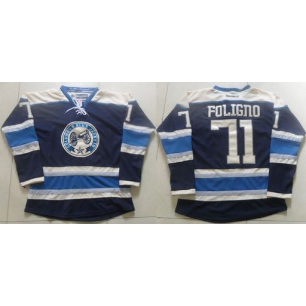 Blue Jackets #1 Nick Foligno Navy Blue Alternate Stitched Jersey